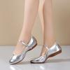 Silver Women's Latin Dance Shoes, Jazz Ballroom Salsa Dancing Shoes Teacher Training Modern Tango Dance Sneakers Female Rubber