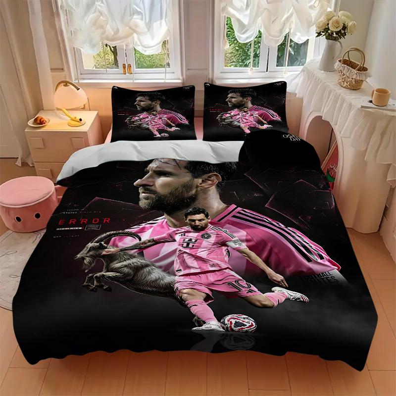 3Pcs Leo Messi'S Iconic Skills Bedding Sets For All Sizes New 3D Printed Bed Cover Comforter Duvet Cover Pillowcase Bedroom Decoration
