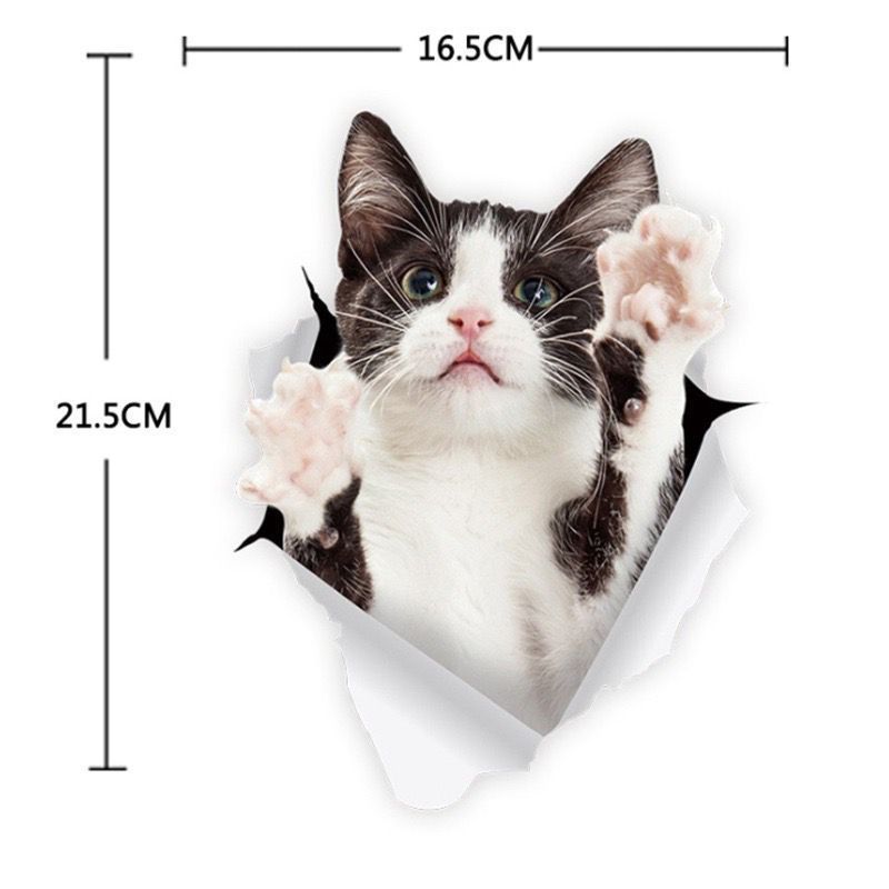 Simulation Creative Personality Cute Cat Car Stickers Animal Car Decoration Car Body Glass Rear Decoration Covering Scratches