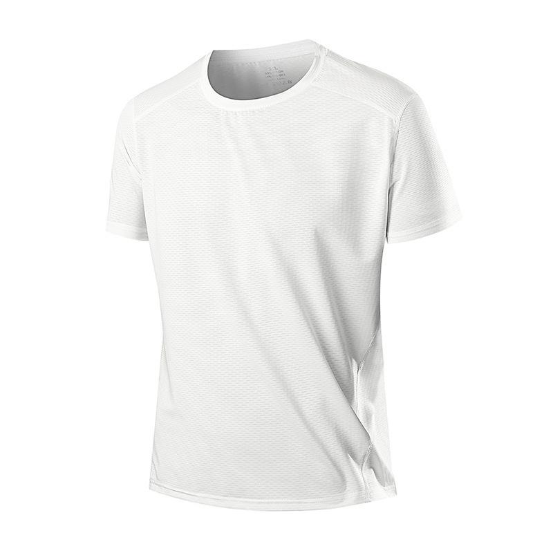 Men's Quick Drying T-shirt, Summer Plus Ice Silk Short Sleeved T-shirt, Sports Running Outdoor T-shirt