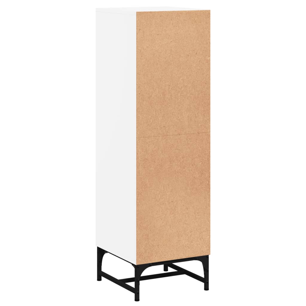 Highboard with Glass Doors White 35 x 37 x 120 cm
