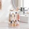 360 Degree Rotatable Rotating Makeup Organizer with Brush Holder Transparent Cosmetic Holder Shelf Adjustable Large Capacity