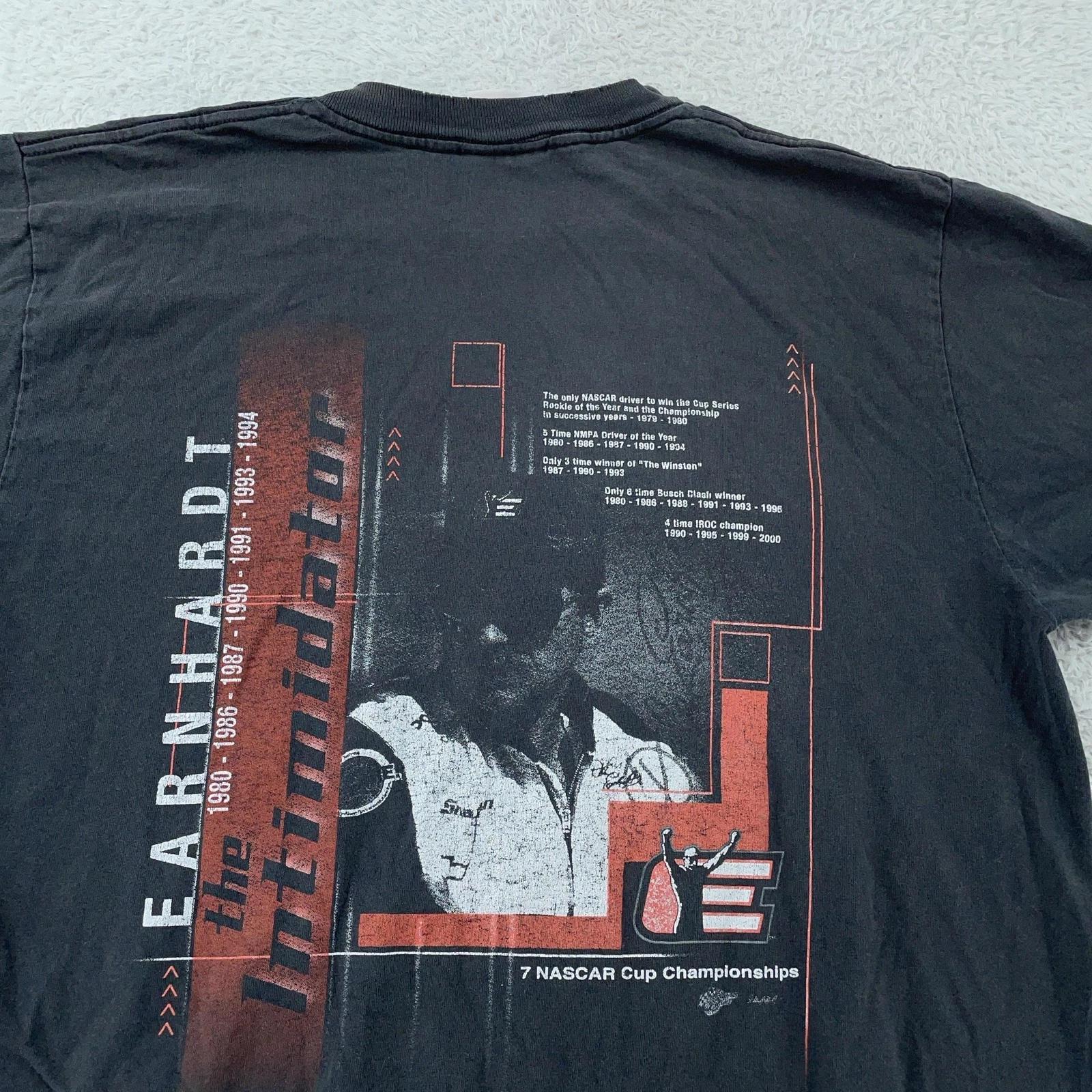 Distressed Vtg Dale Earnhardt T-Shirt M NASCAR Racing Intimidator Two Sided 90s 2XL
