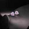 New Pink Heart Shaped Necklace Earrings Necklace and Ring Four Piece Set Heart Shaped Zircon Jewelry Set