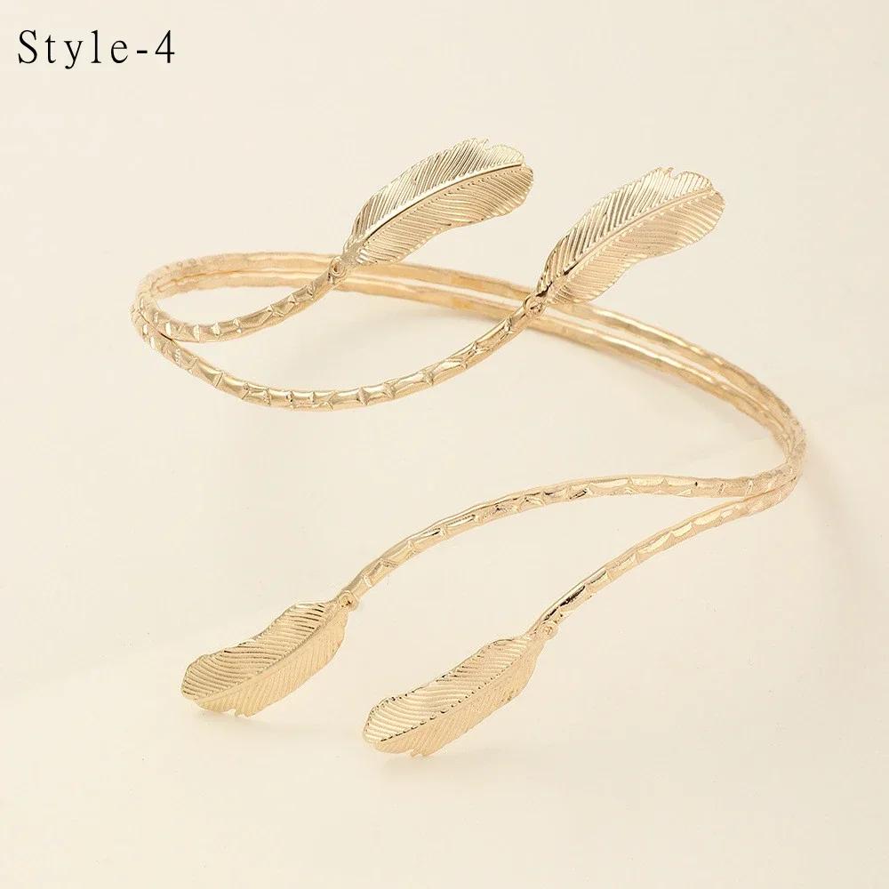 Bohemian Tassel Pendants Charm Upper Bracelet Arm Chain Metal Hollow Out Geometric Pattern Retro Arm Cuff Bangle Body Bracelets