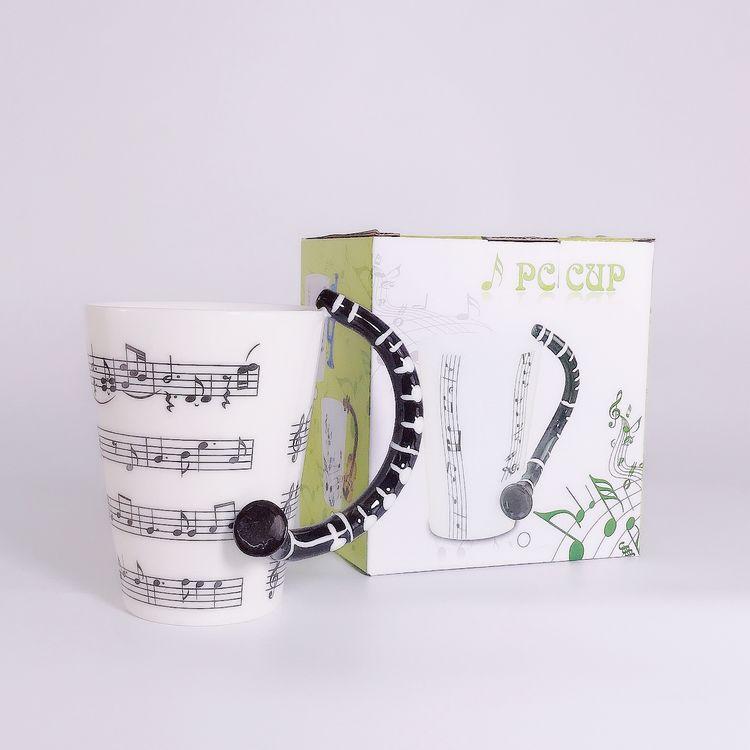 Water Cup 3D Musical Instrument Ceramic Cup 400Ml Music Note Musical Instrument Ceramic Cup Breakfast