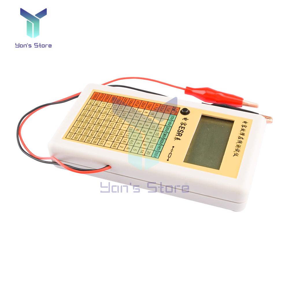 LCD Capacitance ESR Meter Fault Online Tester Internal Capacitor Ohmmeter Resistance Meter 0.01—99/1—9.9/10—99 Ohm Range Test