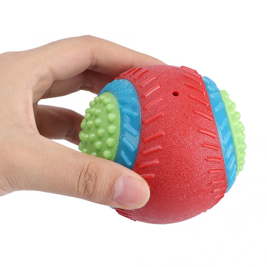 Pet Dogs Rubber Elastic Ball Chew Teeth Grinding Safe Training Interactive Chew Pet Rubber Ball For Dog Teeth Cleaning