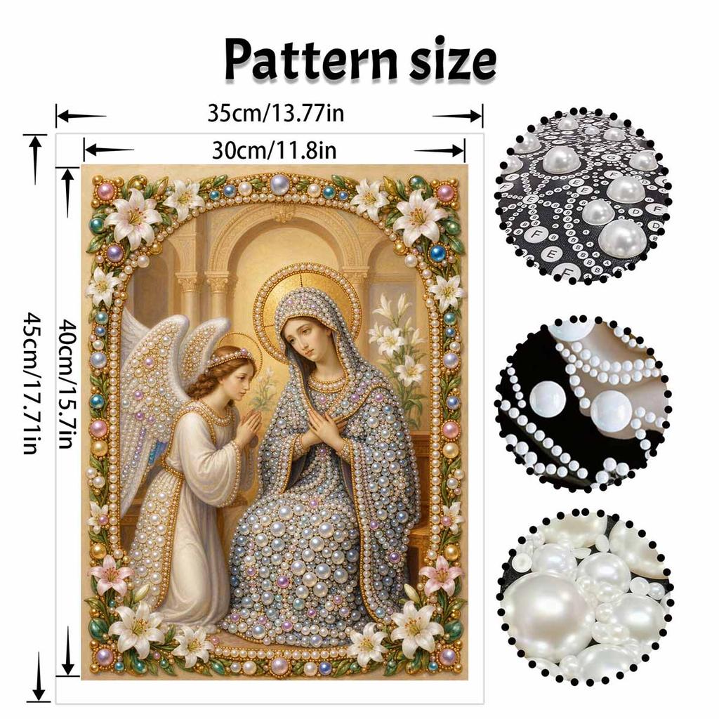 DIY 3D Pearl Diamond Painting Art Set Virgin Mary and Angel Home Decor Art Set Wall Art