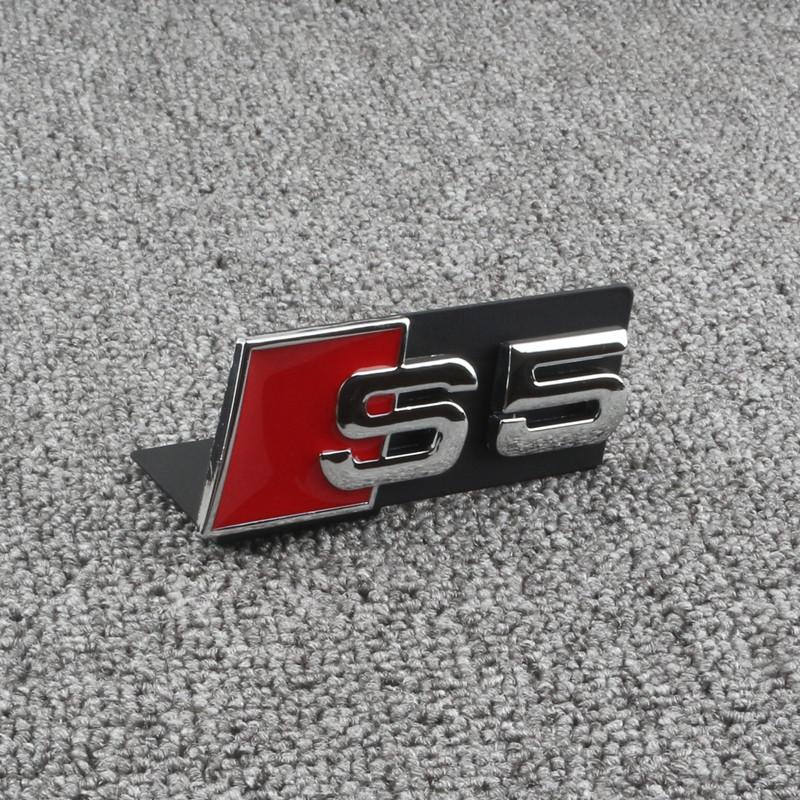 Car Honeycomb Grille Emblem Sticker Car Displacement Badge For 22 A3 A4 A6 Q5 A5 A1 Q3 Q7 A7 TT Q2 SQ5 RSQ3 RSQ8 S3 S4 RS5 RS6