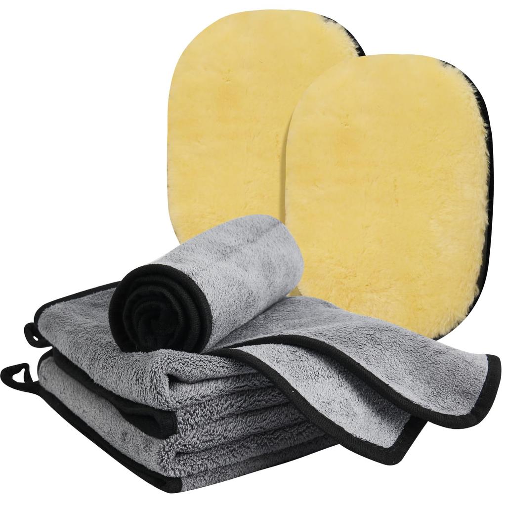 DU Life Car Wash 5 Car Wash 2 Microfiber 3 Piece For Super Car Wash Large Car Wash Car Wash Car Wash Shearling Mitts Glove Set, Pieces, Gloves,