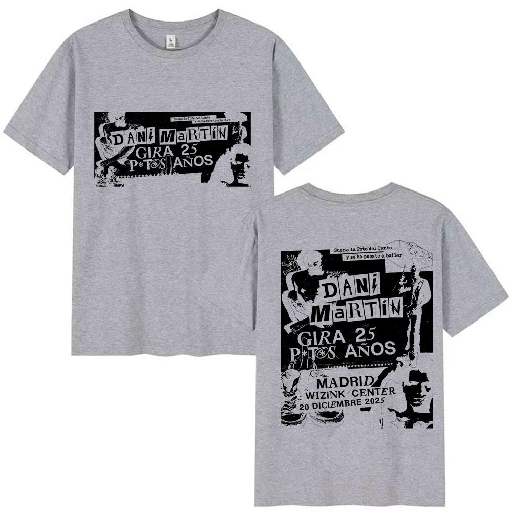 Rock Band Dani Martin Tour 20252026 Graphic TShirts Mens Gothic Hip Hop Short Sleeve Tshirt Pure Cotton T Shirt Streetwear