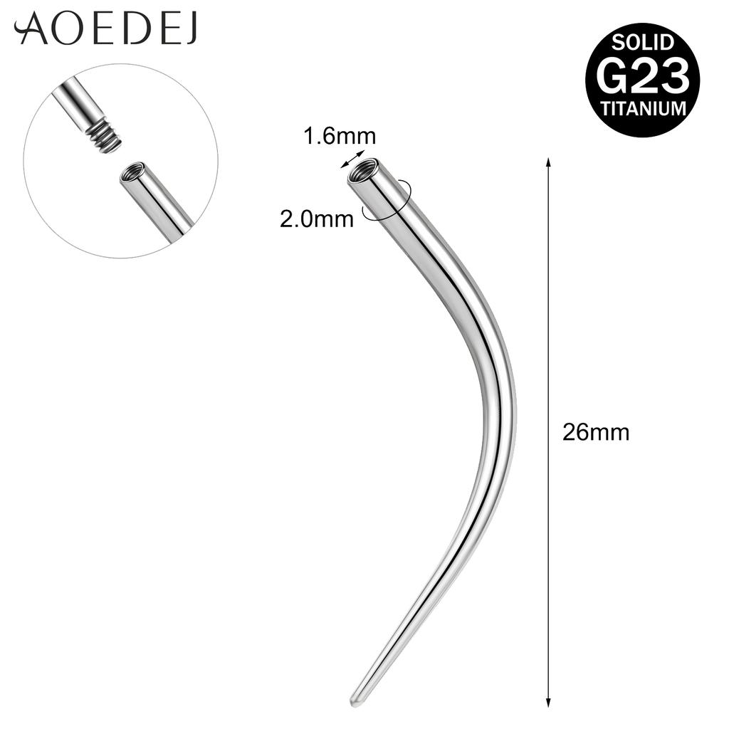 AOEDEJ 1 Stück G23 Titan Piercing-Kit Interne Gewinde Gebogener Konus Einführstift Werkzeug Für Tragus Helix Lippe Nase Piercing Schmuck
