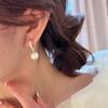 Huitan Korean Imitation Pearl Dangle Earrings for Women Gold Color Love Earrings Temperament Girl Ear Accessories Trendy Jewelry