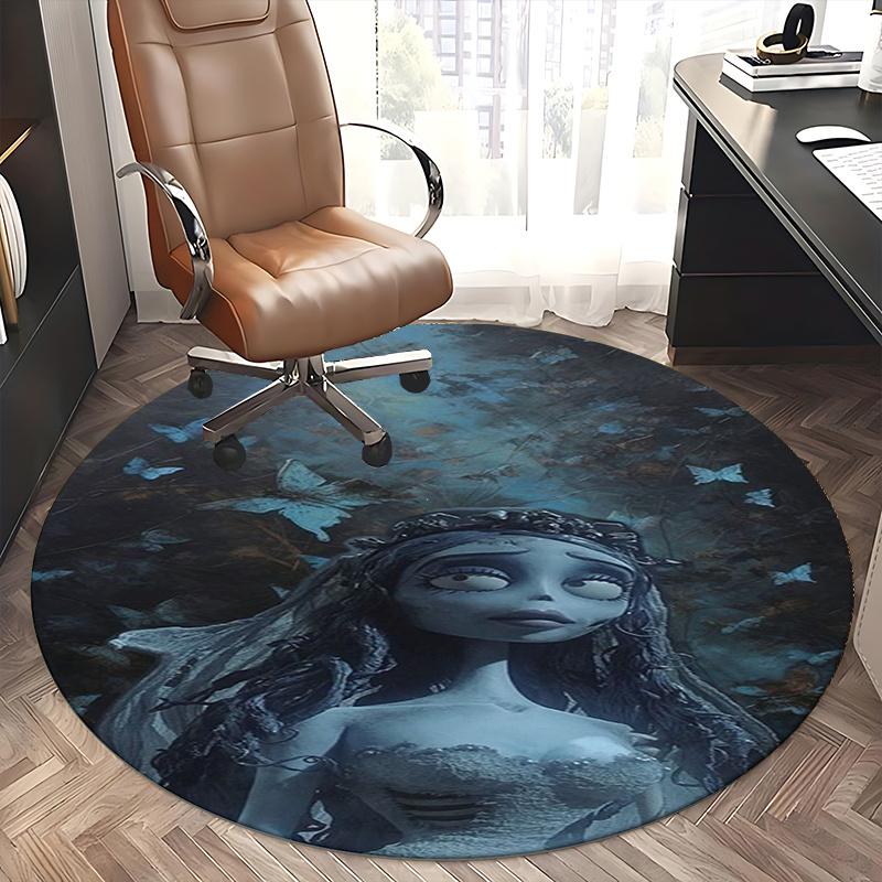 Corpse Bride Chair Mat - Round Carpet for Home Decor, Office Use, Bedroom, Living Room, Gift Idea0193b