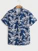 Summer Men's New Tropical 3D Printing Lapel Short-sleeved Shirt Hawaiian Casual Daily Wearing Large Size Shirt