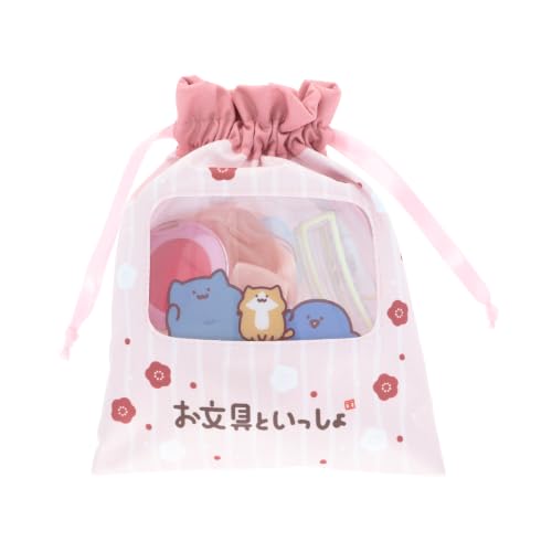 Sun-Star Stationery Stationery Goods - Drawstring Bag with Window - Flower Design S2340712