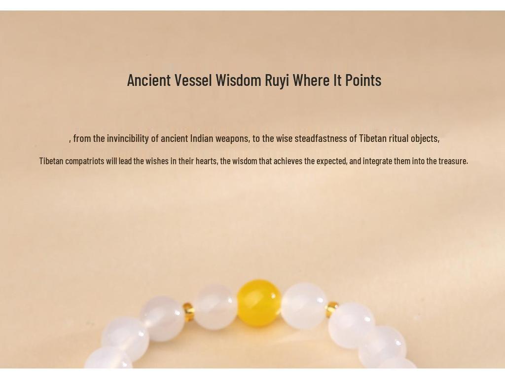Genuine Yellow Agate Four-Direction Bracelet - Chinese Original Design Gift