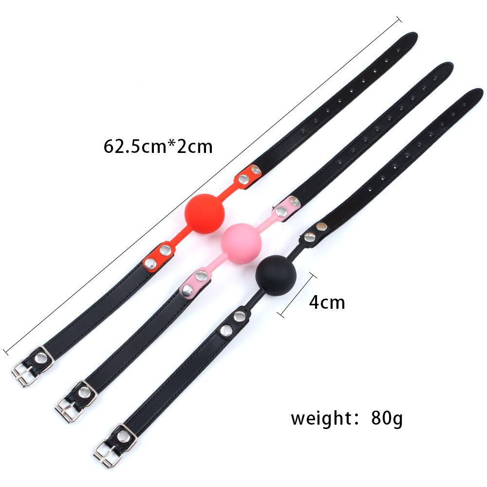 VaHppy Mouth Ball Yoke 4cm 80g Silicone Solid Drooling Couple Games Sex Toys SM BDSM Adult Products PU Bondage Oral Sex