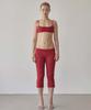 SCULPTOR Eyelet Knit Capri Pants Red