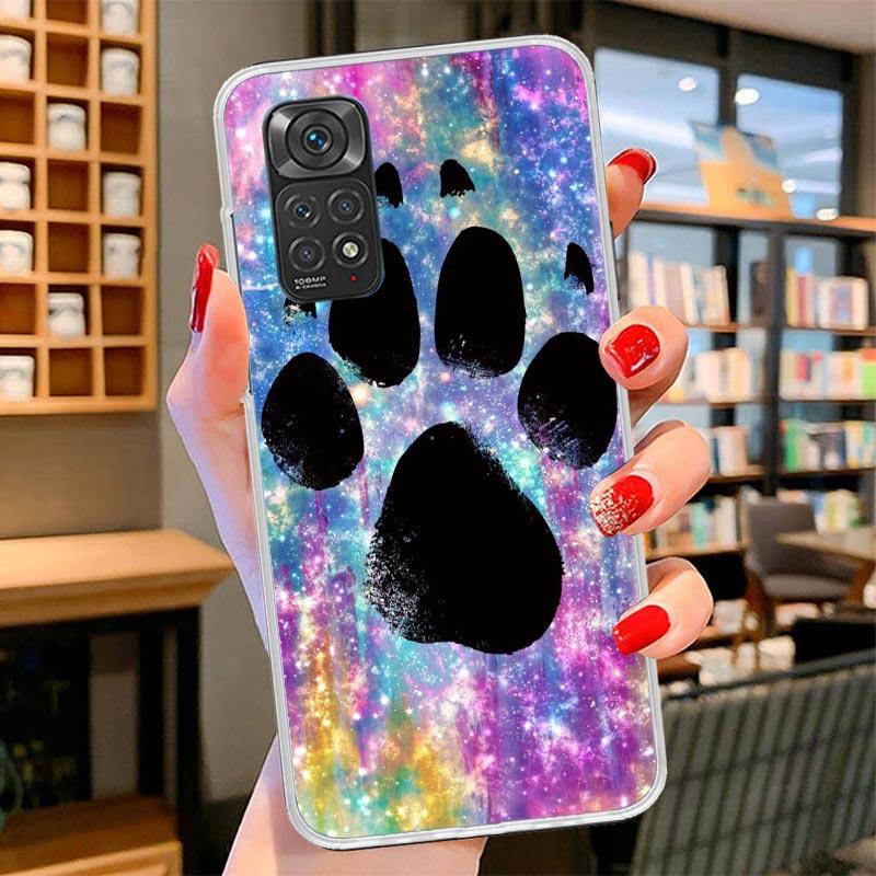 Dog Footprint Paw Cute Cover Phone Case For Xiaomi Redmi Note 15 14 13 12 11 10 Pro Plus 14S 12S 11S 11T 11E 10S Soft Fundas She