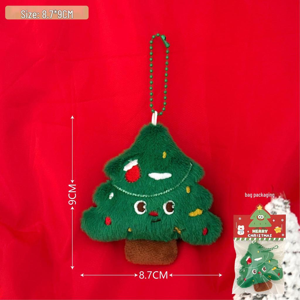 Tengyi Christmas Plush Doll Pendant - Cute Ornament & Versatile Keychain for Girls' Bags