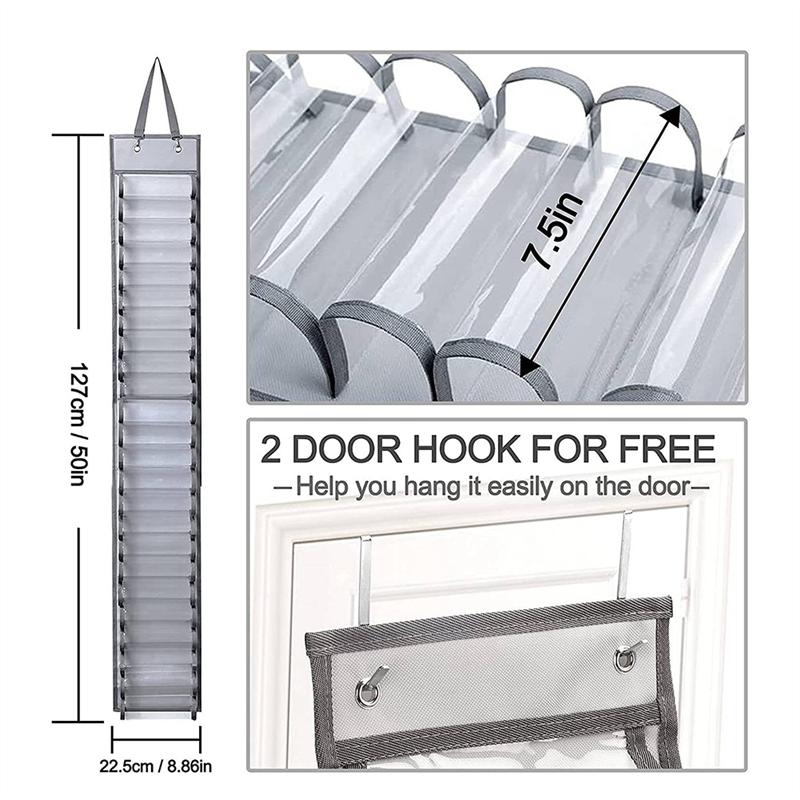 A20F-24 Compartments Vinyl Storage Organizer Holder Hanging Bag Crafts Vinyls Roll Storages Rack Hang Pocket Behind Door Room