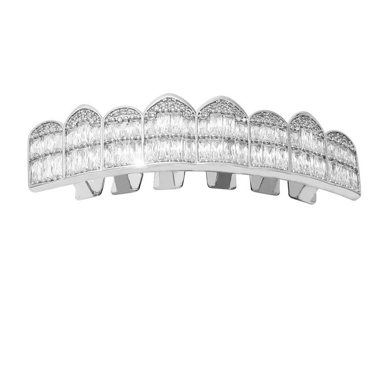 Super Sparkly Zirconia Hip Hop Grillz: Exaggerated High-End Tooth Jewelry for Men