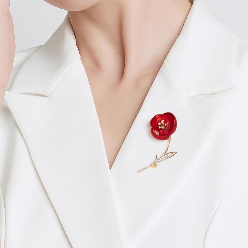 Crabapple Flower Brooch, Elegant Brooch Collar Pin, Garment Fixing Design Sense Pin