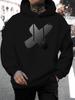 2025 Unisex Casual Versatile Style Fashion Hoodie, X Letter Print - Casual Pullover, Kangaroo Pocket, Stretch Fabric, - Perfect Choice for Spring And 