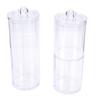 Acrylic Cotton Rounds Holder Set Stackable Clear Qtip Dispenser Makeup Remover Pad Organizer for Bathroom Vanity 2Pcs