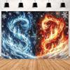 Ice and Fire Fusion Theme Backdrop Shocking Water Fire Elements Party Decoration Background Photography Studio Supplies Banner