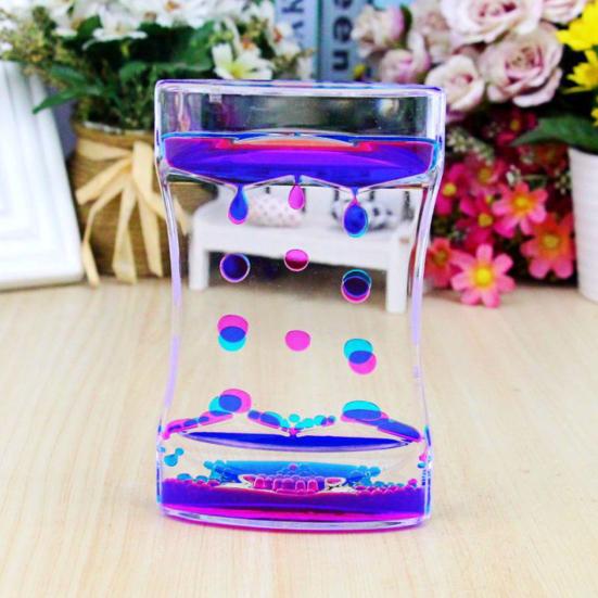 Timer Funny Stress Relief Bright Color Liquid Motion Bubbler Toy for Bedroom