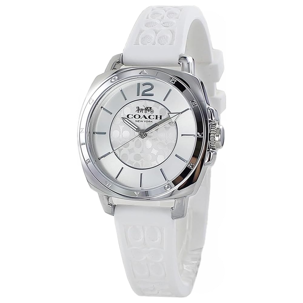 Coach Boyfriend Women s Watch White Silicone Strap 1450 3146
