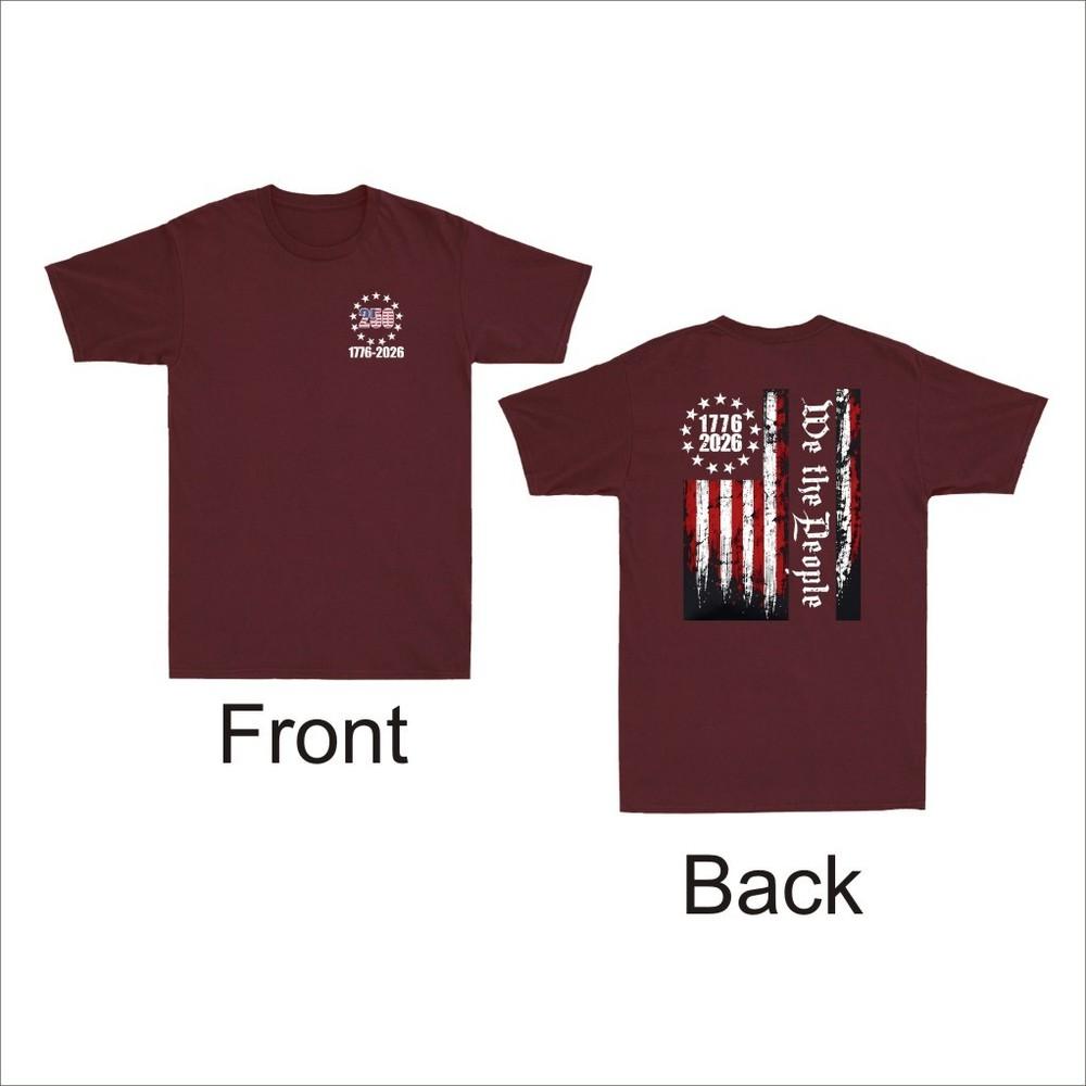 250 Years American Flag 250th Anniversary Patriotic Front Back Unisexs TShirt