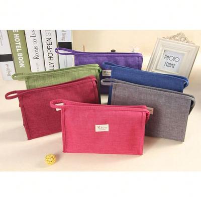 Borsa Cosmetica Monocolore Borsa Cosmetica Portatile da Donna per Cosmetici e Articoli da Toeletta