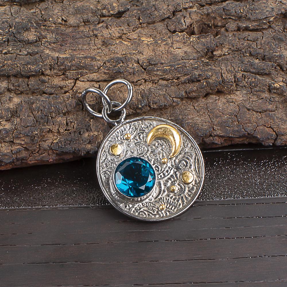 

Апатит Ювелирные изделия из серебра ручной работы, Подвеска из стерлингового серебра 925 пробы, Красивые ювелирные изделия с драгоценными камнями ручной работы, Подвеска с апатитом для нее 1.30 Inches синий