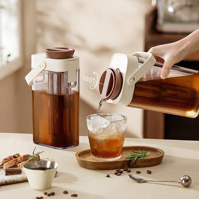 Kaltgebrühte Kaffeekanne 1000ml Eiskaffeezubereiter Kaltgebrühtes Glas Auslaufsicherer Behälter Großvolumiger Kaltwasserkessel Küchenwerkzeuge