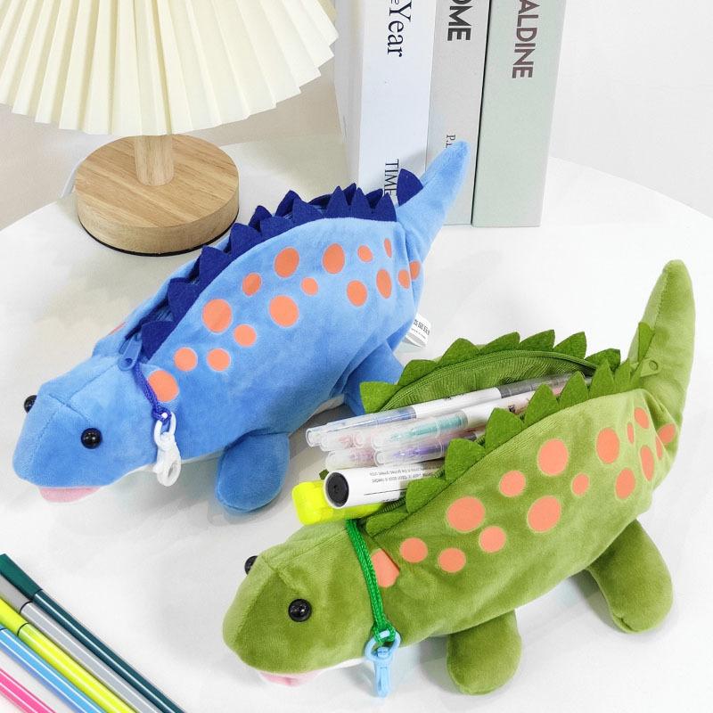 3D Pluszowe Zwierzę Dinozaur Piórnik Miękki Przechowywanie Artykułów Papierniczych Etui na Ołówki Dziewczynki Chłopcy Przybory Szkolne