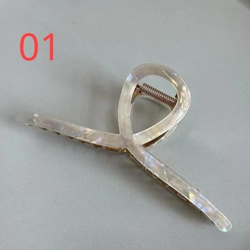 Large French Style Acetic Grab Clip Retro Alloy Shark Clips Elegant Minimalist Headwear Back Of Head Spoon Curly Hair Hairpin