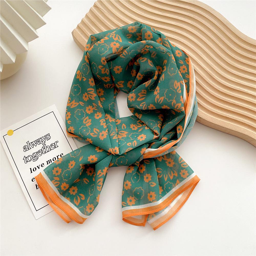 Dekorativer Seidenschal mit einfacher Textur für Damen im neuen Stil für Frühling und Herbst, Sommermode, vielseitiger Kopftuch, Arbeitsschal