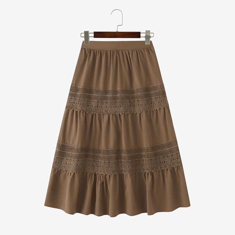 ZANZEA Damskie luźne, długie spódnice w pasie na co dzień