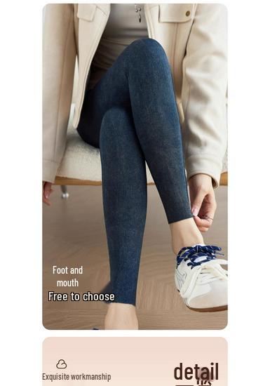 Women's Slim Fit Cashmere Silk Fleece-Lined Winter Pants with Pockets