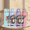 1PC Mouse Big Ears Cartoon Print 750ml Color Plastic Sports Water Bottle Leakproof Flip Straw Lid Suitable for Sports Office Home Use