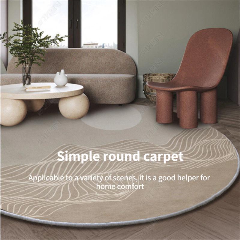 Nordic Round Carpet Living Room Carpets Bedroom Decor Dresser Mat Bedroom Circular Floor Mat Basket Table Swivel Chair Mat Rugs