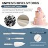 4pcs Elegant Wedding Cake Knife and Server Set with Pearl Ceramic Handles - Stainless Steel, Perfect for Cakes, Pies, and Special Occasions