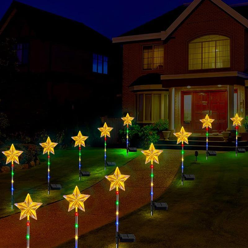 

Водонепроницаемые солнечные гирлянды в виде звезд, светодиодная рождественская звезда, грунтовый светильник, садовое украшение, ландшафтная подсветка для дорожки, солнечный светильник для двора, патио, улицы 1Pcs