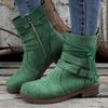 Women Boots Retro Suede Casual Shoes Fashion Motorcycle Ankle Boots Classic Canvas Cowboy Platform Boots for Women Zapatos Mujer
