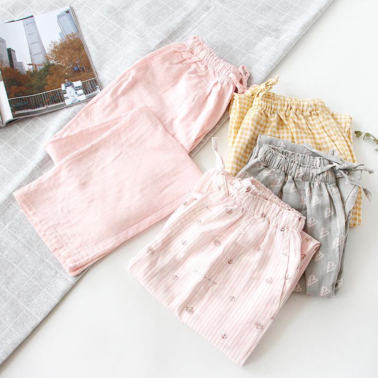Women's Cotton Sleep & Home Pants - Lightweight, Breathable, Long, Unisex Style for Spring/Summer/Autumn