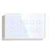 Smart Zigbee Tuya WiFi Voice-Control 10-Gang Touch Switch with Alexa, 146 Tempered Glass Panel, Model 5/8.
